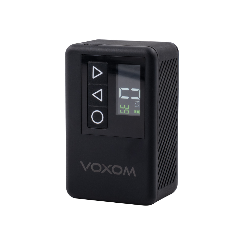 Sort Voxom EPu2 elektrisk mini pumpe med LCD display og tilbehør