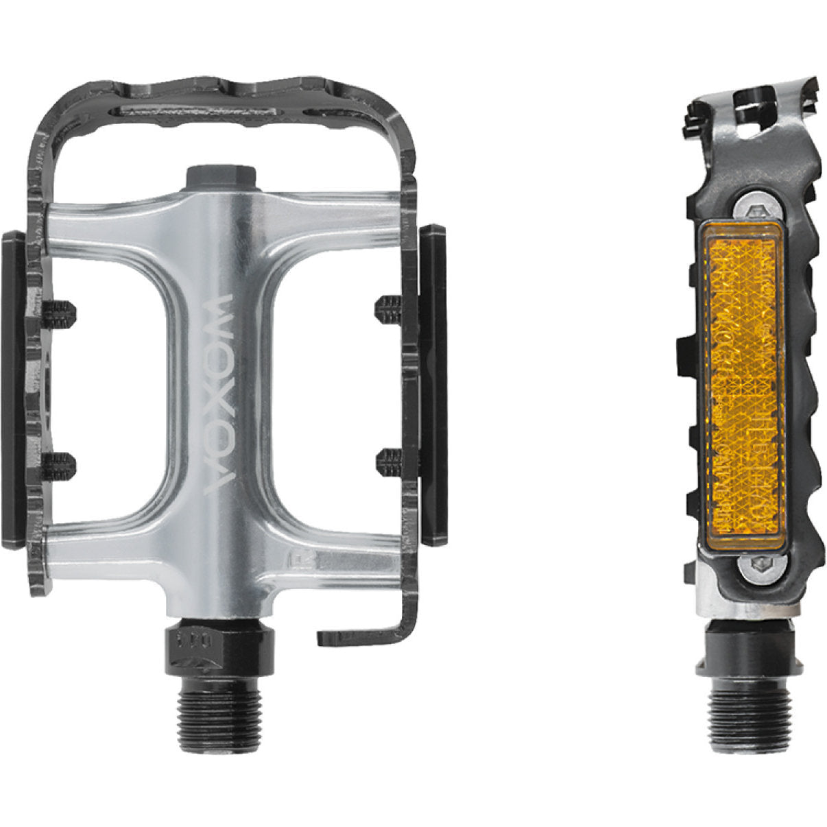 Voxom Pe6 Trekking- og Citypedaler – Sort/Sølv