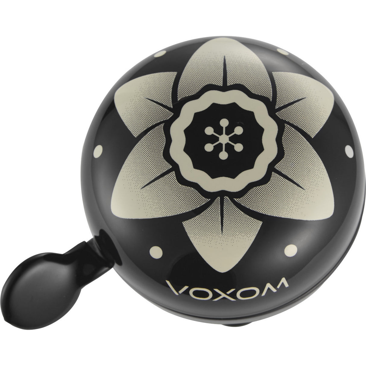 Voxom KL21 Ding Dong Cykelklokke (60 mm) – Flower Design / Sort