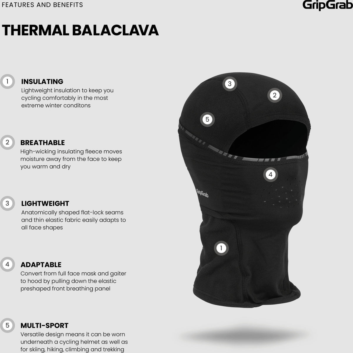 GripGrab Thermal Vinter Elefanthue til Børn, Sort