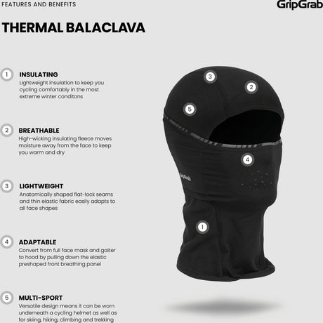 GripGrab Thermal Vinter Elefanthue til Børn, Sort