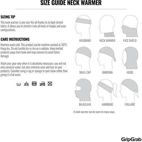 GripGrab Multifunktionel Fleece Termo Halsedisse, Sort
