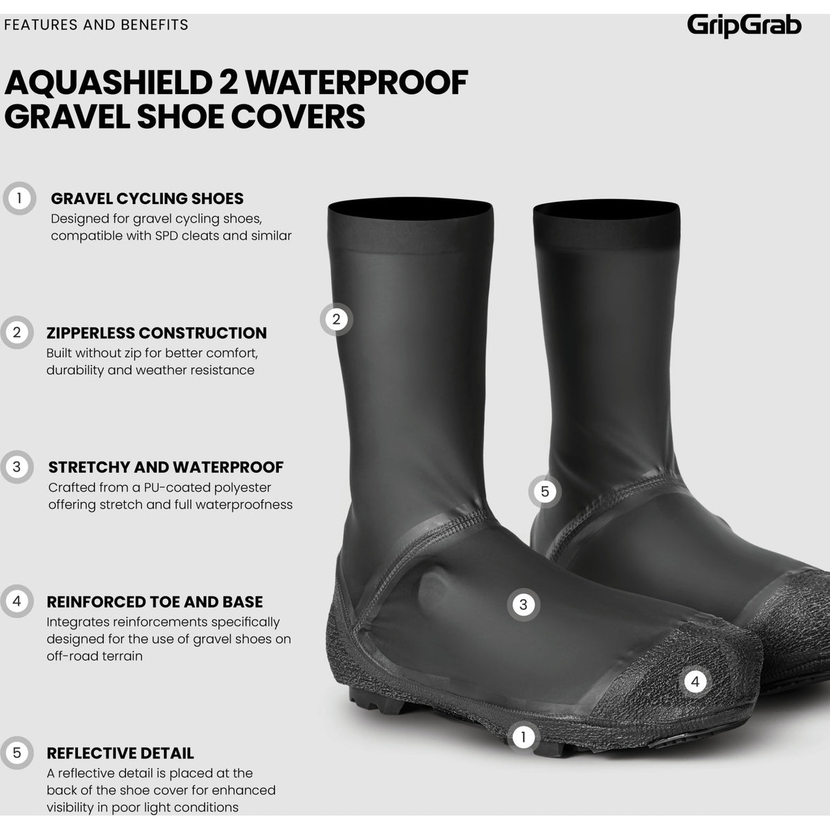 GripGrab AquaShield 2 Vandtætte Gravel Skoovertræk