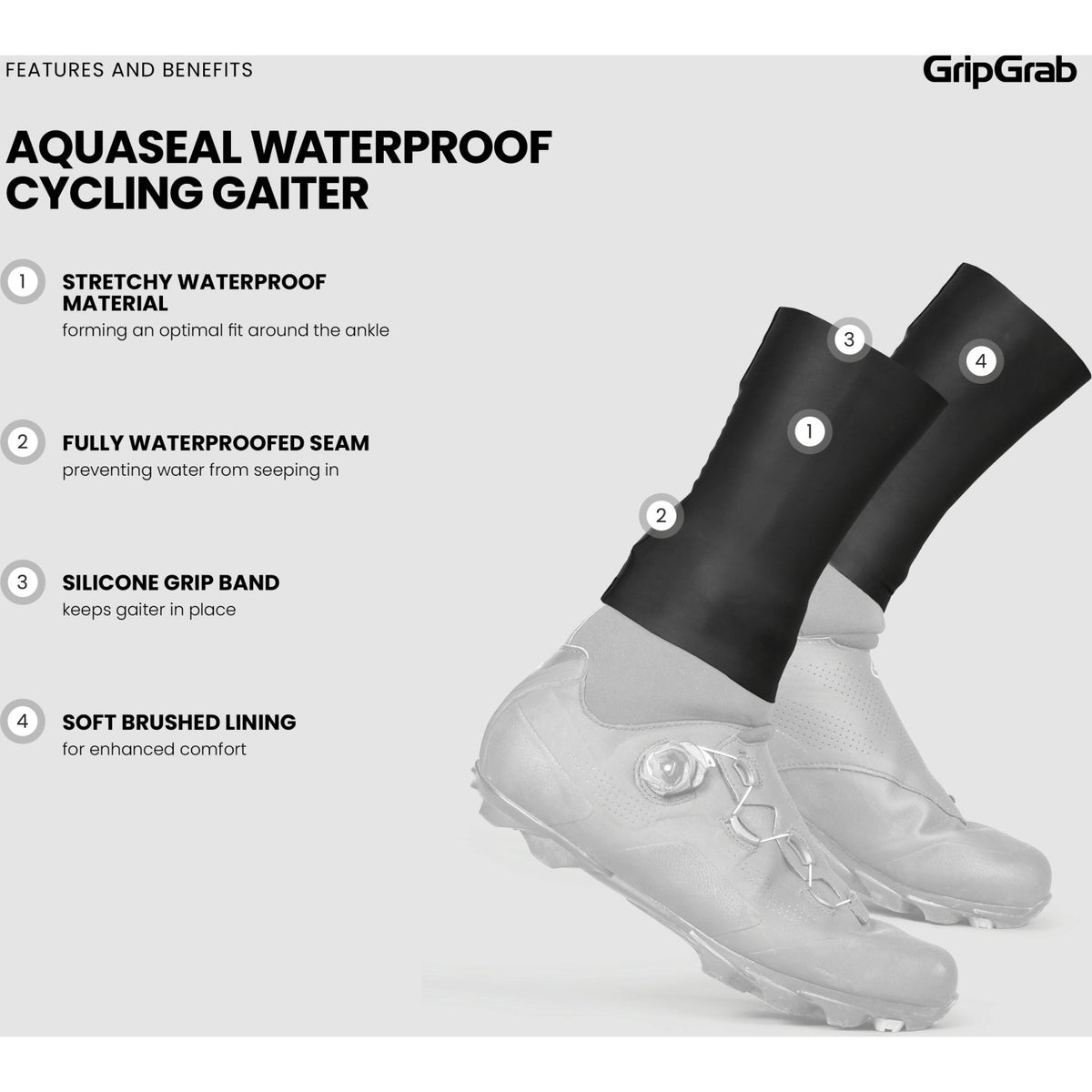 GripGrab AquaSeal Vandtætte Cykelgaiters