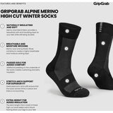 GripGrab Alpine Merino High Cut Vintercykelstrømper - Sort