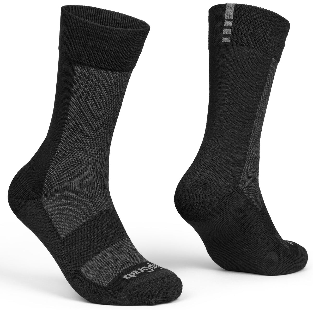 GripGrab Alpine Merino High Cut Vintercykelstrømper - Sort
