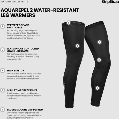 GripGrab AquaRepel 2 Vandafvisende Benvarmere