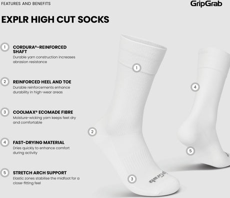 GripGrab EXPLR High Cut Cykelstrømper - Sort