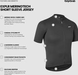 GripGrab EXPLR Merinotech Short Sleeve Jersey – Sort