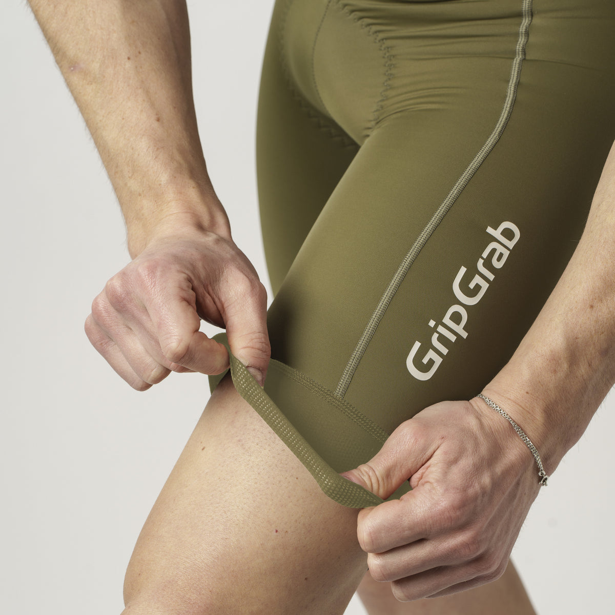 GripGrab PACR Bib Shorts – Cykelshorts med seler, Olive Green