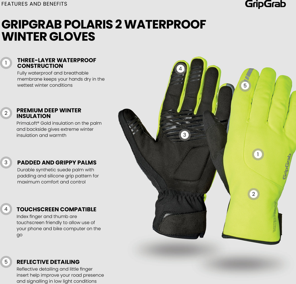 GripGrab Polaris 2 Vandtætte Vinterhandsker