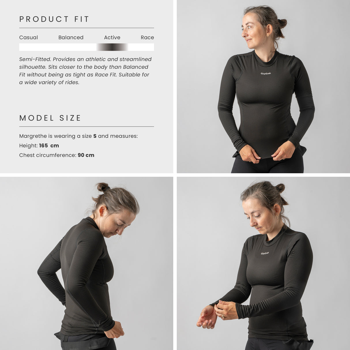 GripGrab RIDE Langærmet Baselayer Trøje til Kvinder - Sort